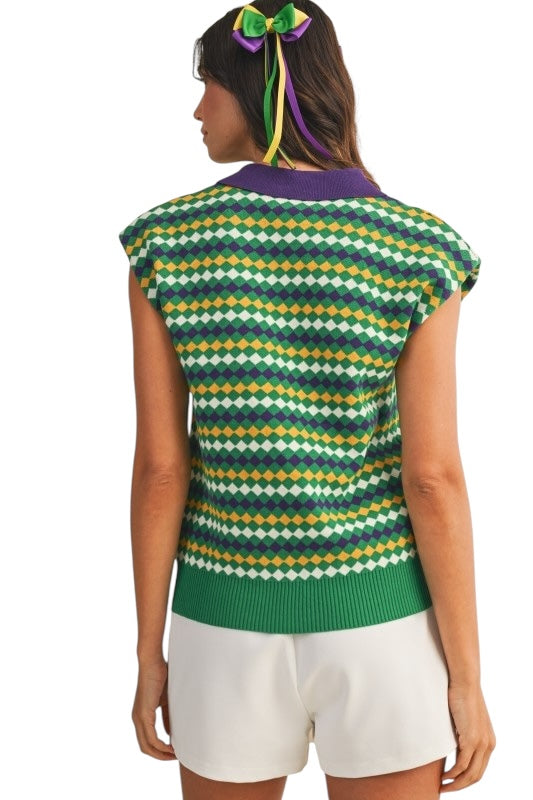 Diamond Cap Sleeve Sweater