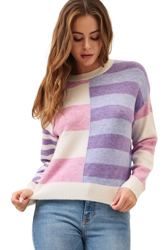 Lilac Colorblock Sweater