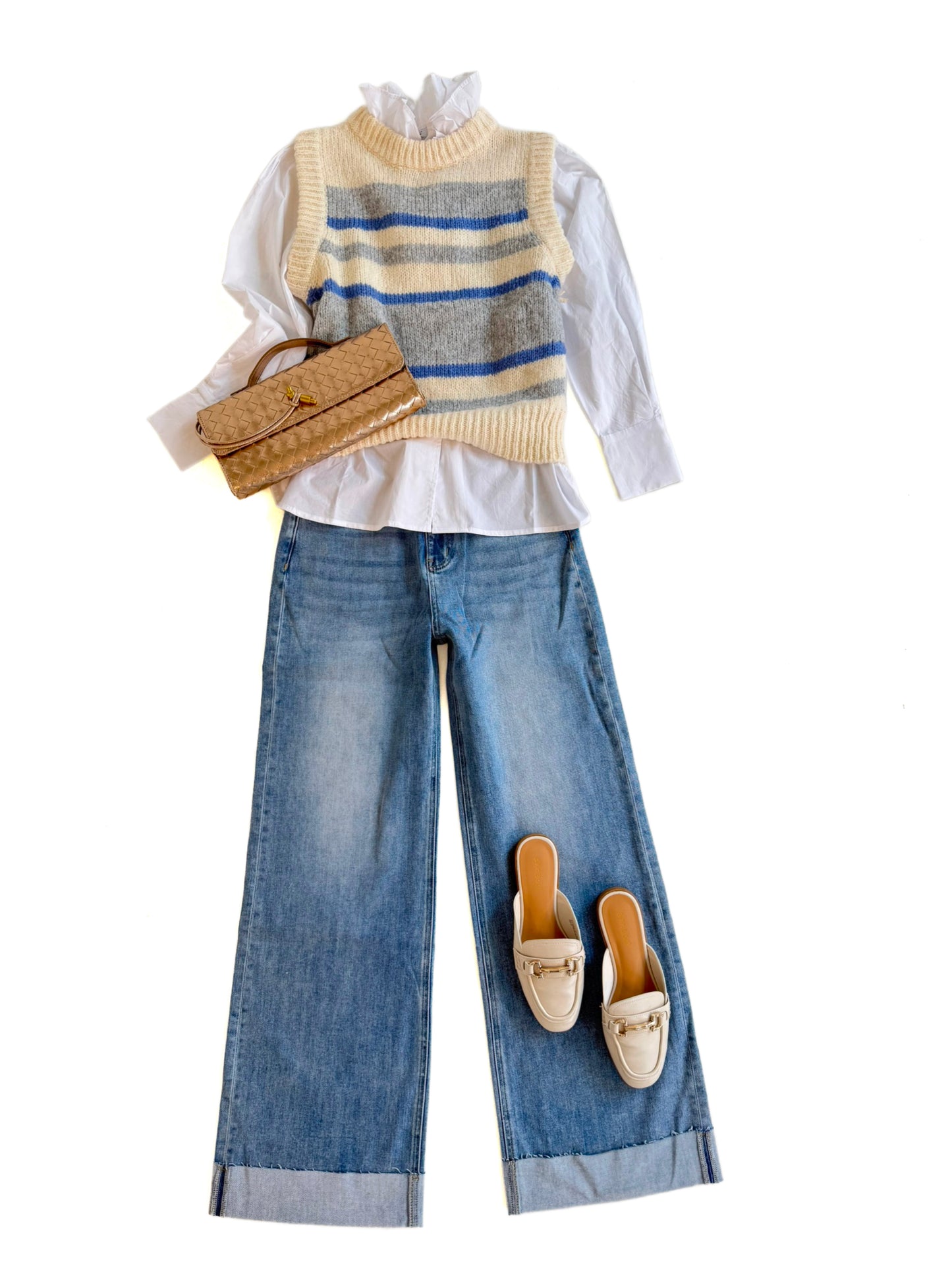 Color-block Sweater Vest in Blue