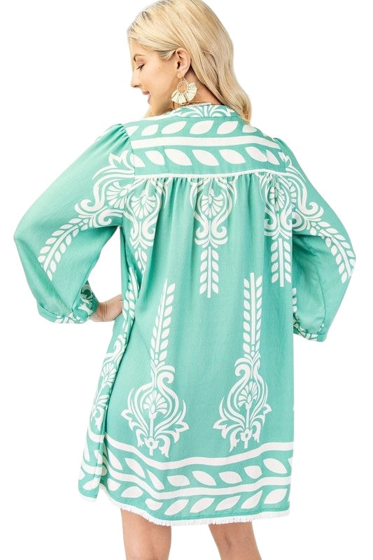 Santorini 3/4 Sleeve Mini in Jade
