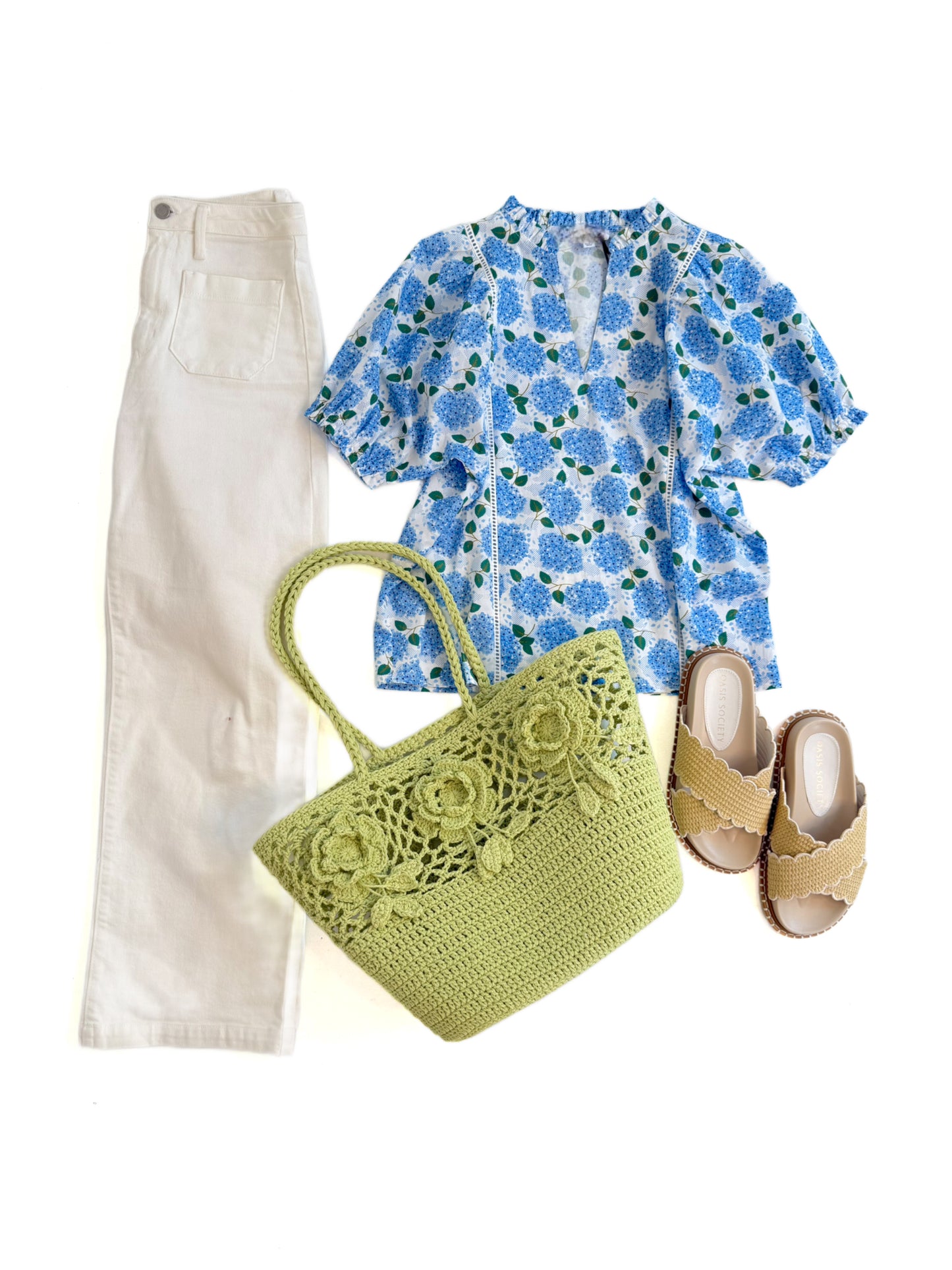 Blue Hydrangea Poplin Top