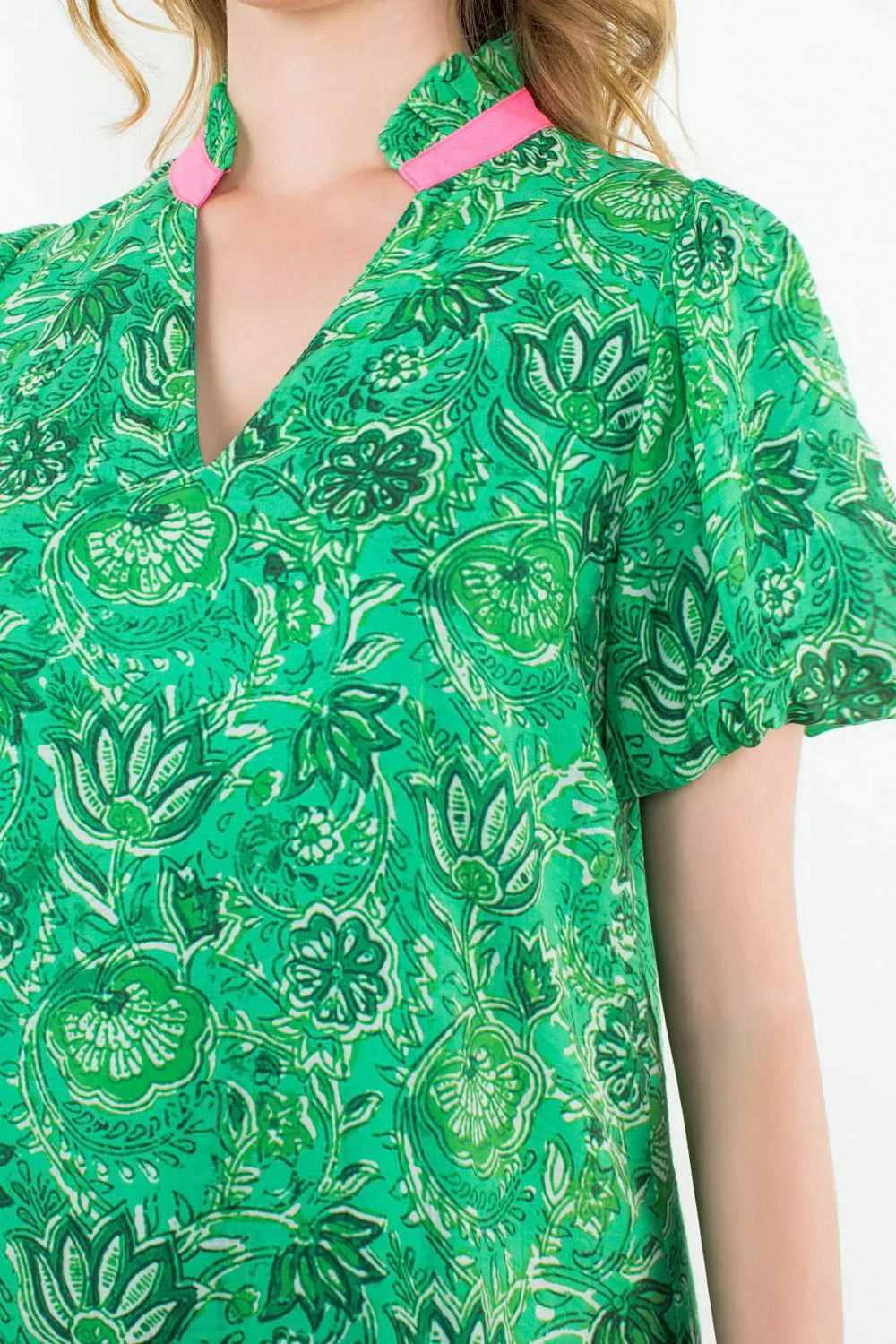 Green Vines Drop Waist Mini