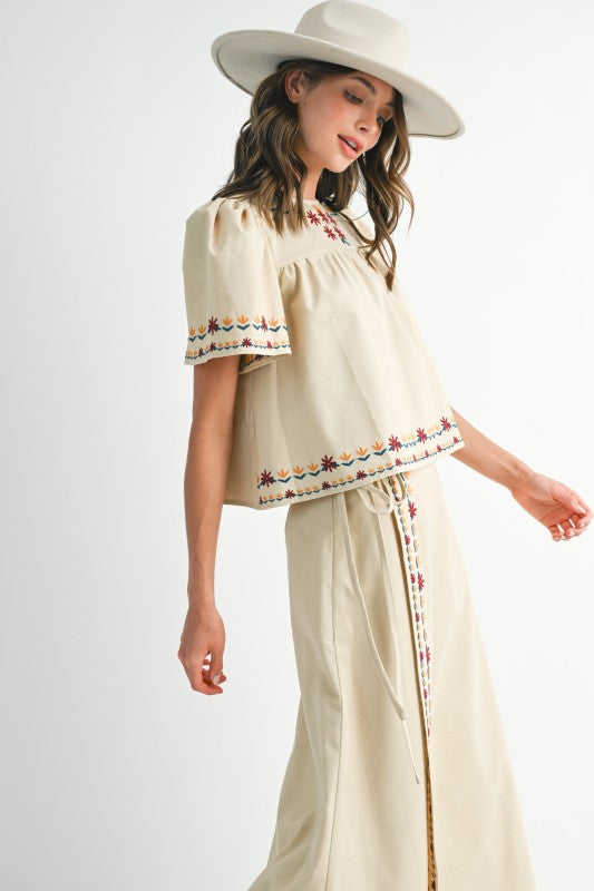 Ivory Embroidered Set