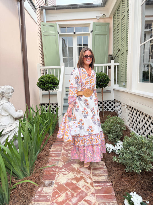 State Street Maxi in Pink & Orange