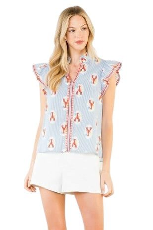 Blue Stripes Crawfish Top