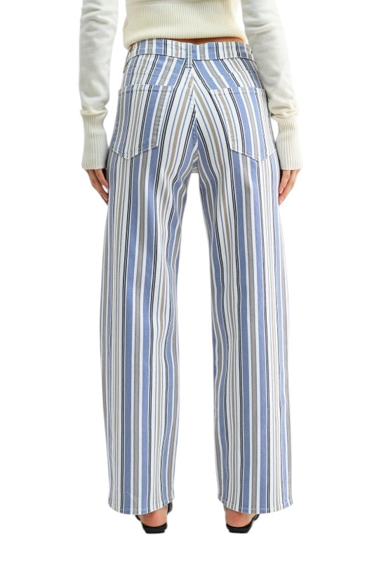 Blue Stripes Vintage Straight Denim