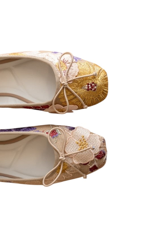 Floral Tapestry Ballet Flats