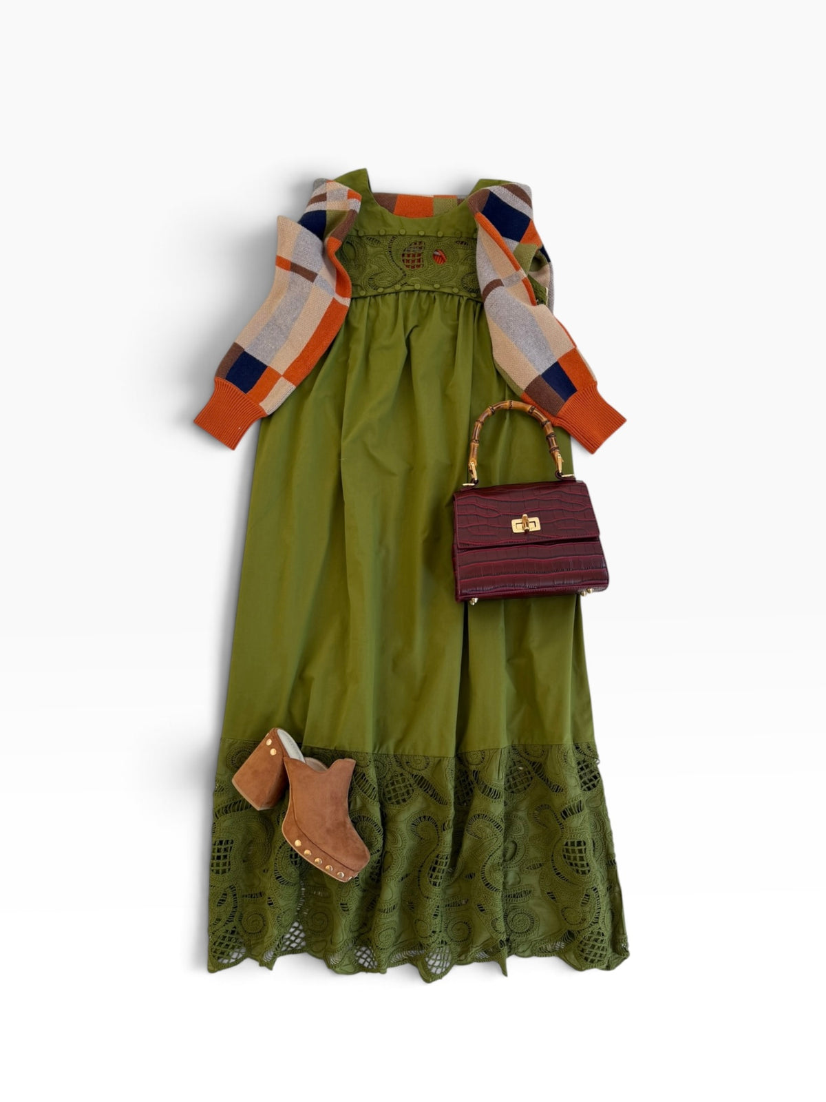 Paisley & Lace Maxi in Fern
