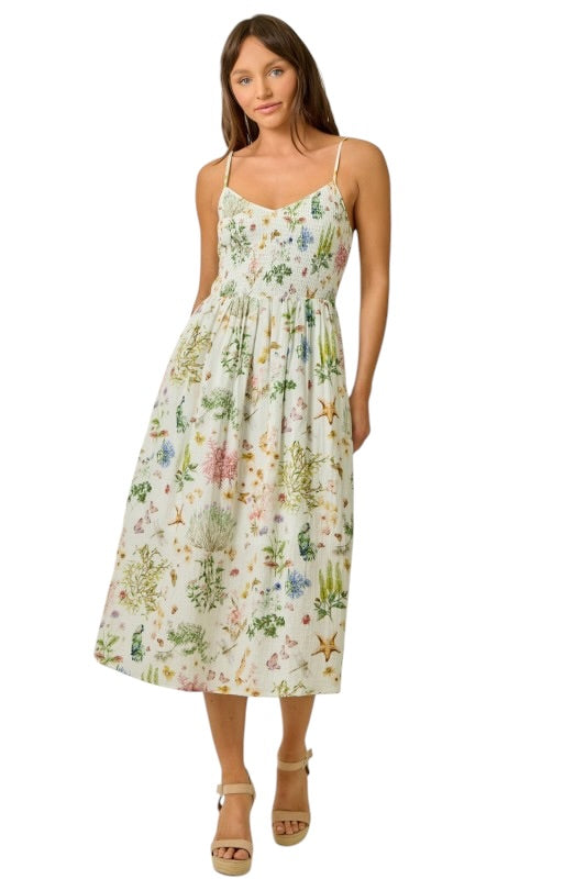 Ivory Botanical Gauze Midi
