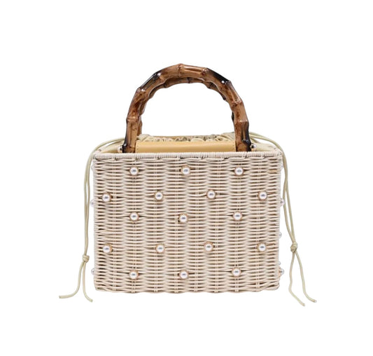 Pearl Stud Basket Tote