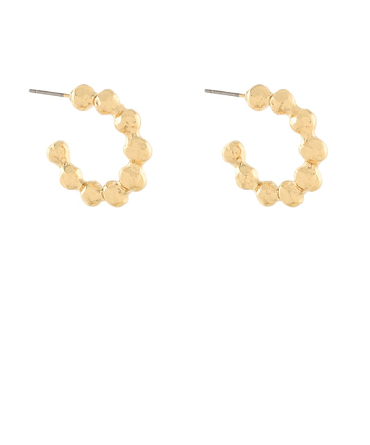 Gold Dot Mini Hoops