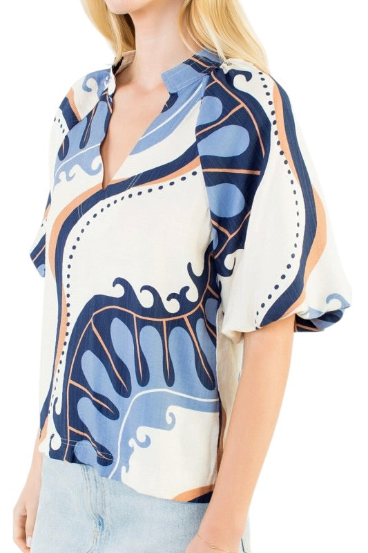 Abstract Blues Top