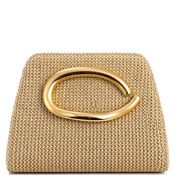 Gold Abstract Handle Clutch- 2 Colors