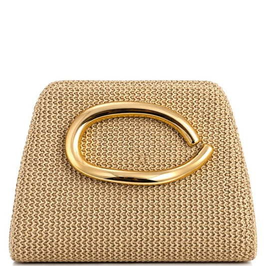 Gold Abstract Handle Clutch- 2 Colors