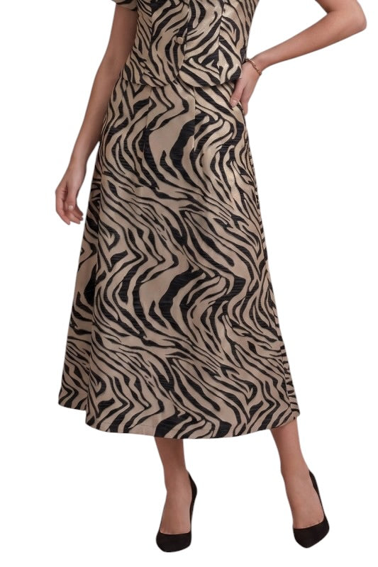 Tiger Jacquard Midi Skirt