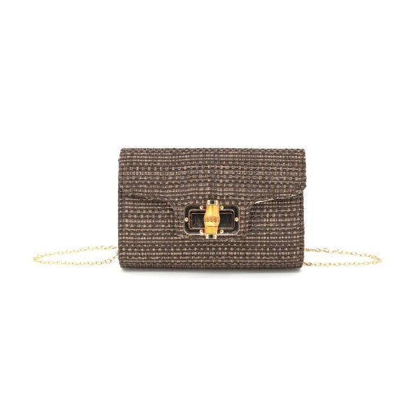 Bamboo Toggle Chocolate Clutch