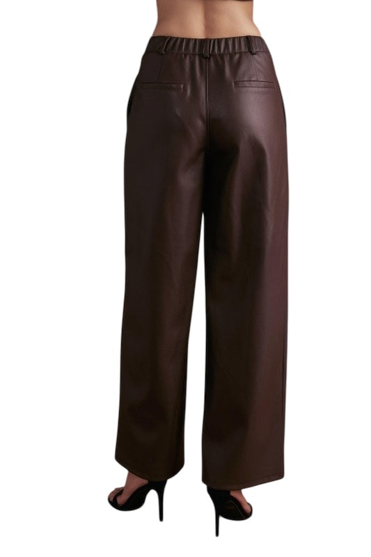 Quilted Belt Leather Pant- 2 Colors