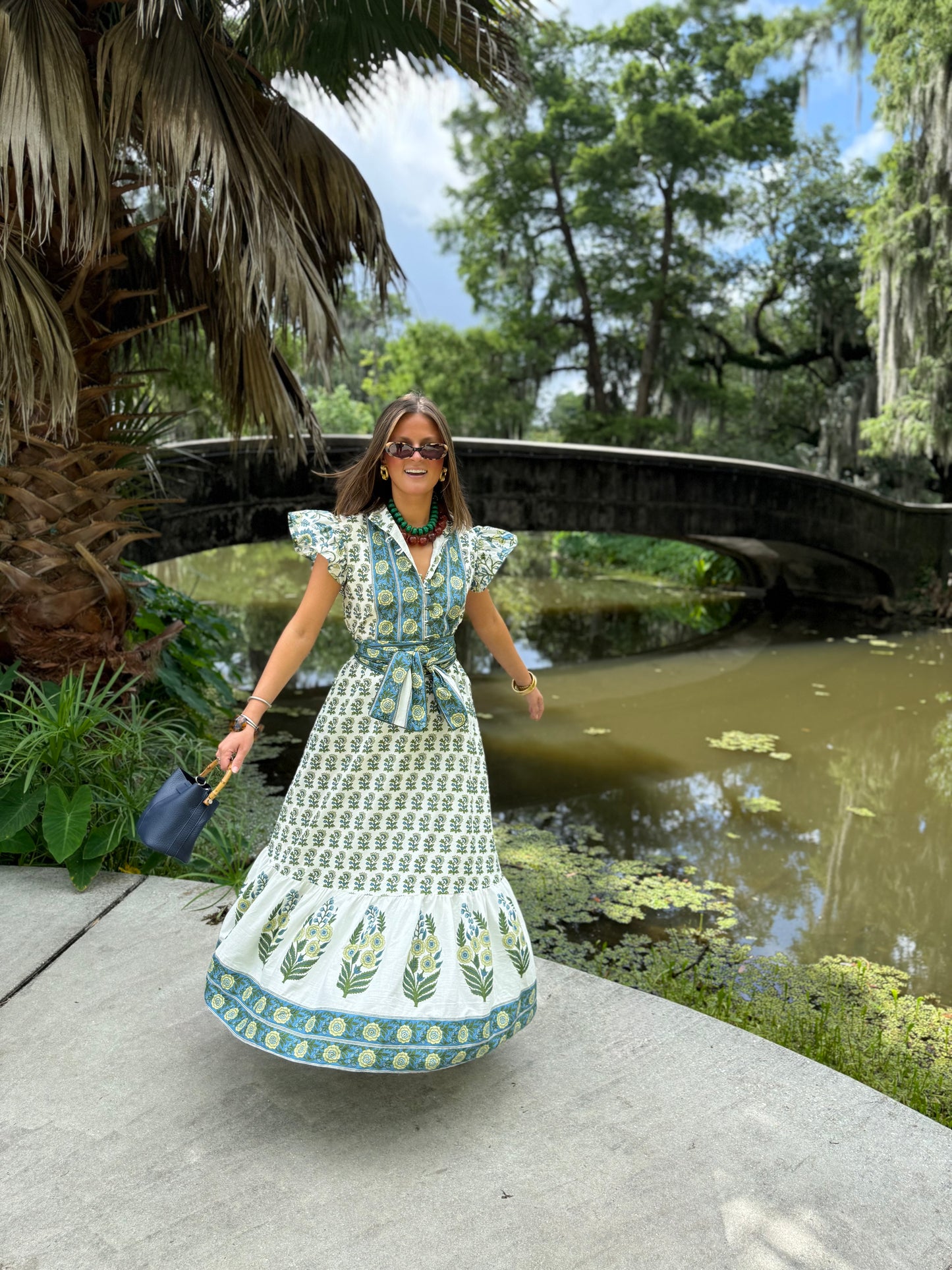 Flutter Sleeve State Street Maxi in Summer Blues