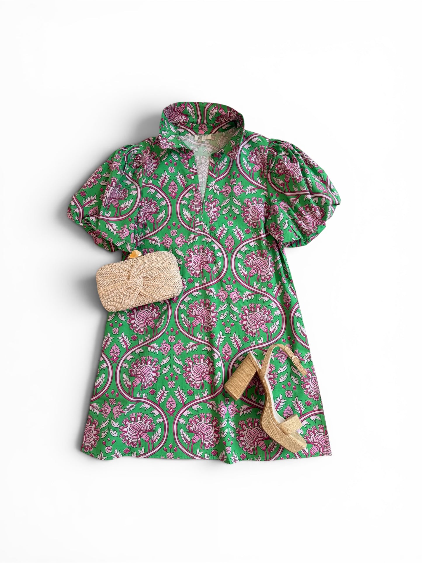 Pink & Green Floral Vine Mini
