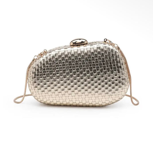 Woven Golden Clutch