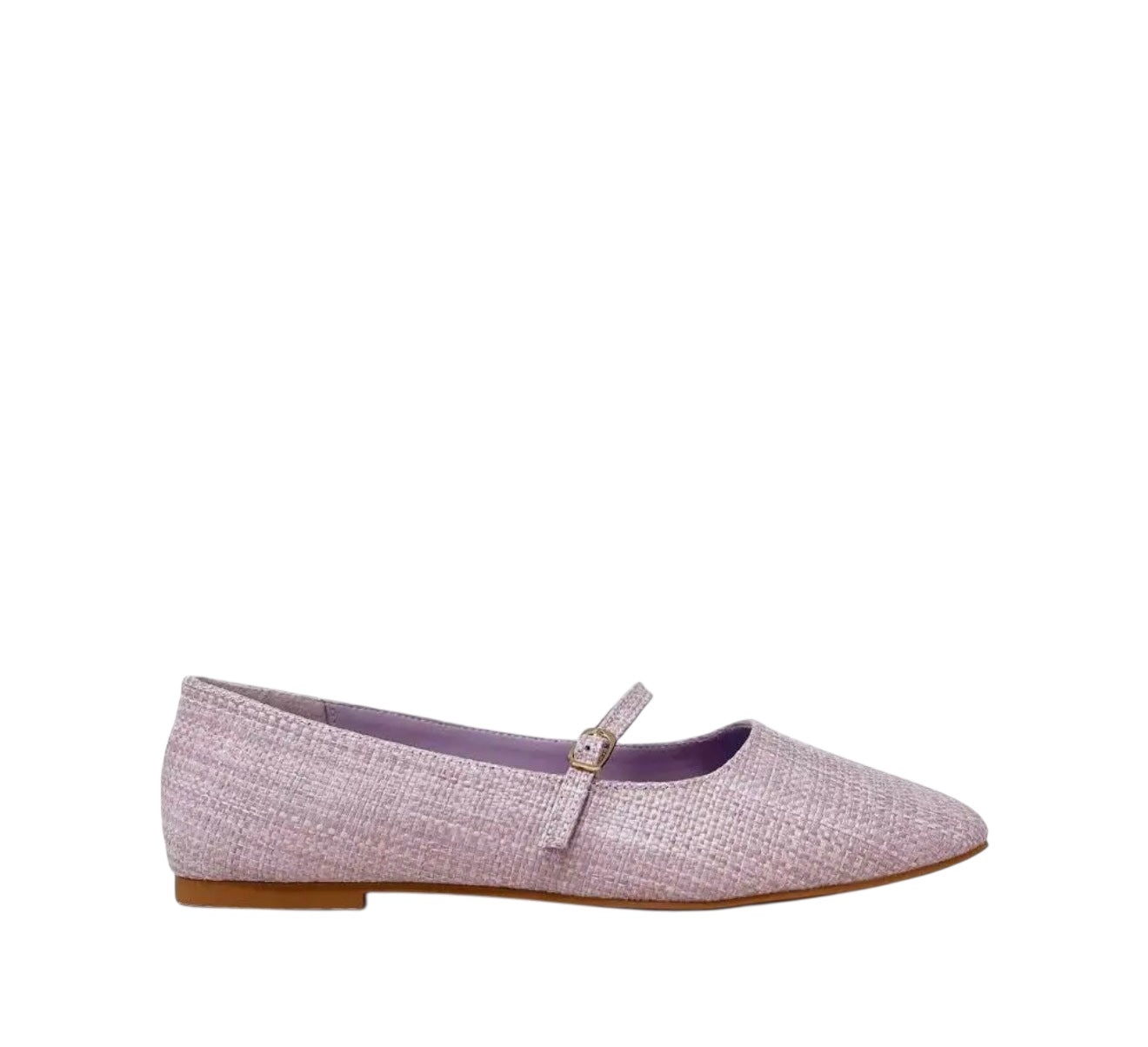 Lilac Raffia Ballet Flats