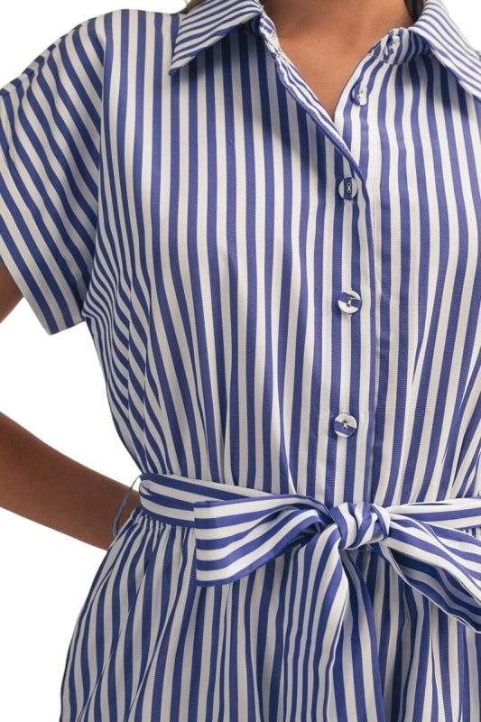 Blue & White Stripe Romper