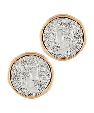 Large Coin Post Earring