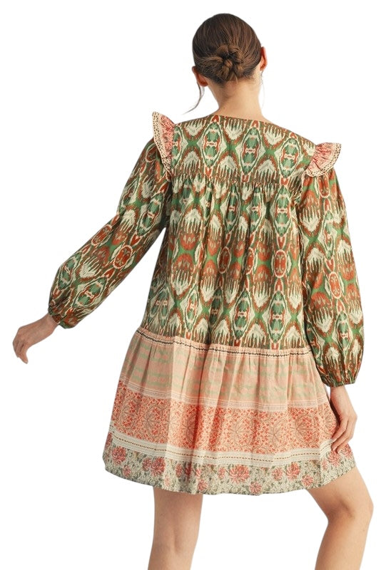 Coral & Green Ikat Mini