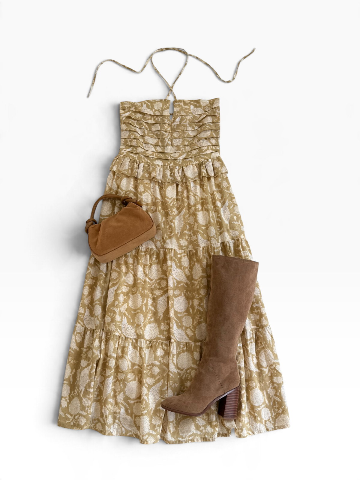 Madeleine Halter Midi in Cream Birds