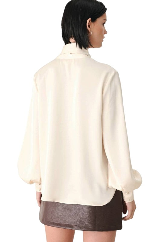 Champagne Tie Front Blouse