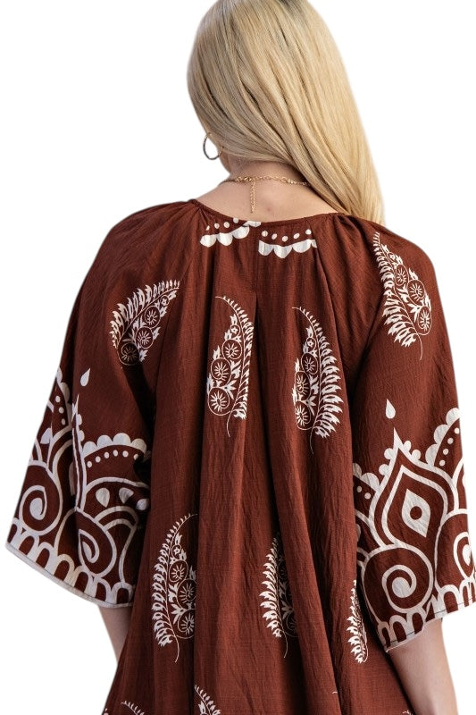 Brown Paisley Midi