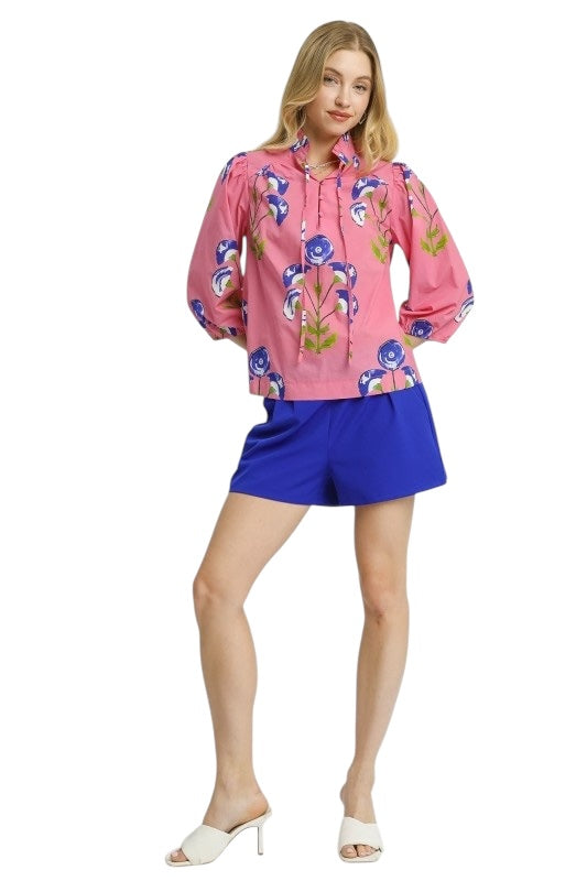 Pink & Blue Marigold Top