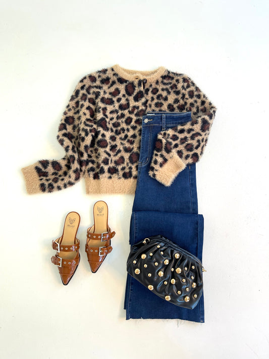 Fuzzy Leopard Cardigan