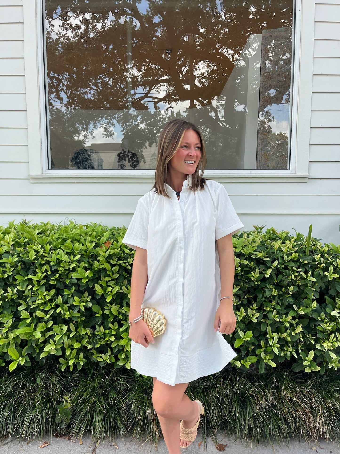 High Neck Shift in White