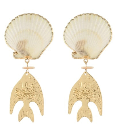 Shell & Fish Earring- 2 Colors
