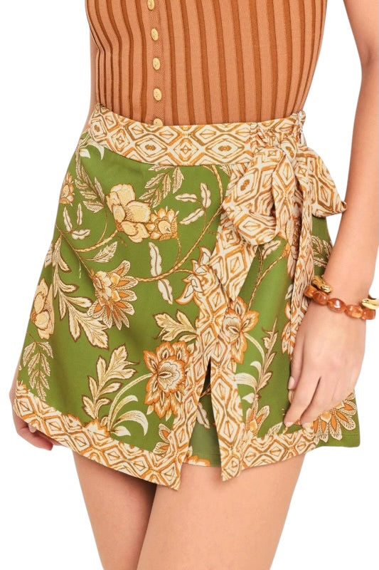 Olive Florals Skort Set