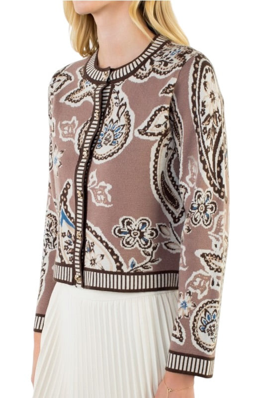 Paisley Knit Cardigan-2 Colors
