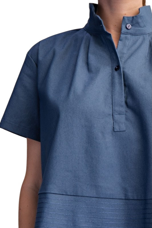 High Neck Stitched Top- 2 Colors