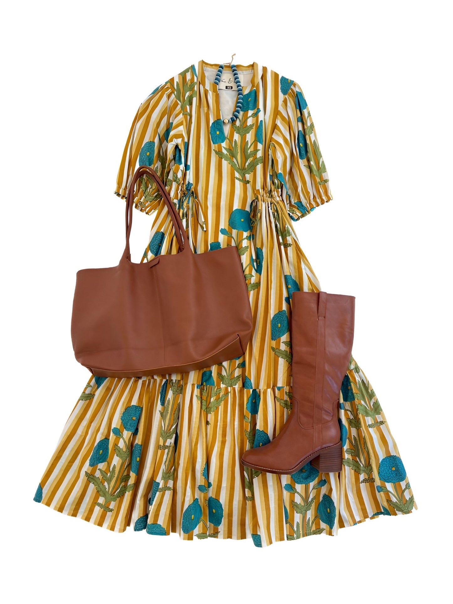 Dauphine Street Midi in Goldenrod & Turquoise Marigold