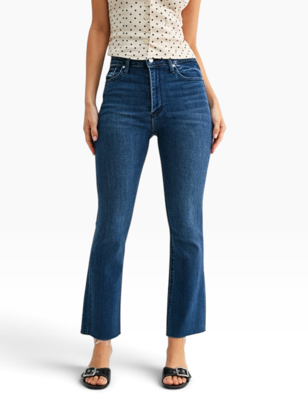 Denim Crop Flare in Medium Wash