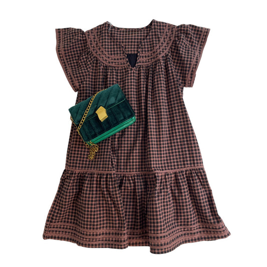 Gingham Mini in Brown