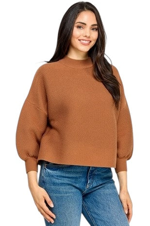 Julia Balloon Sleeve Ribbed Sweater- 5 colors