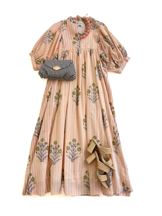 Joliet Midi in Peach & Green Floral