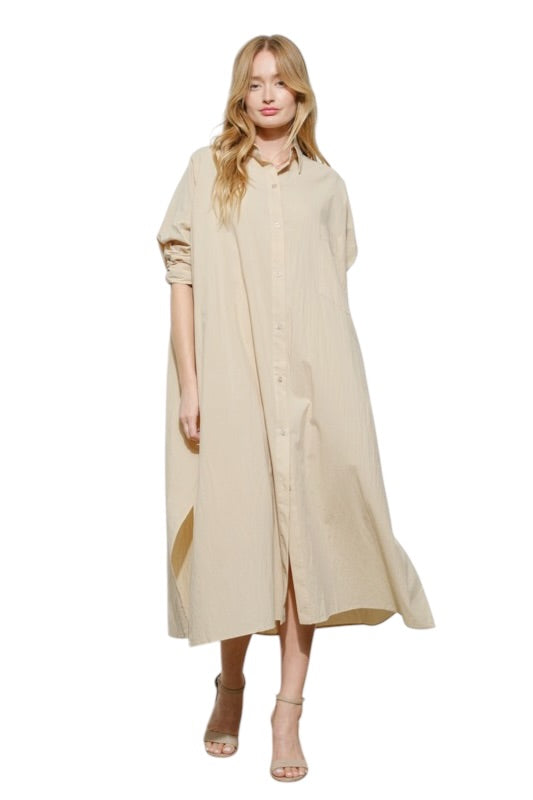 Oversized Poplin Shirt Dress