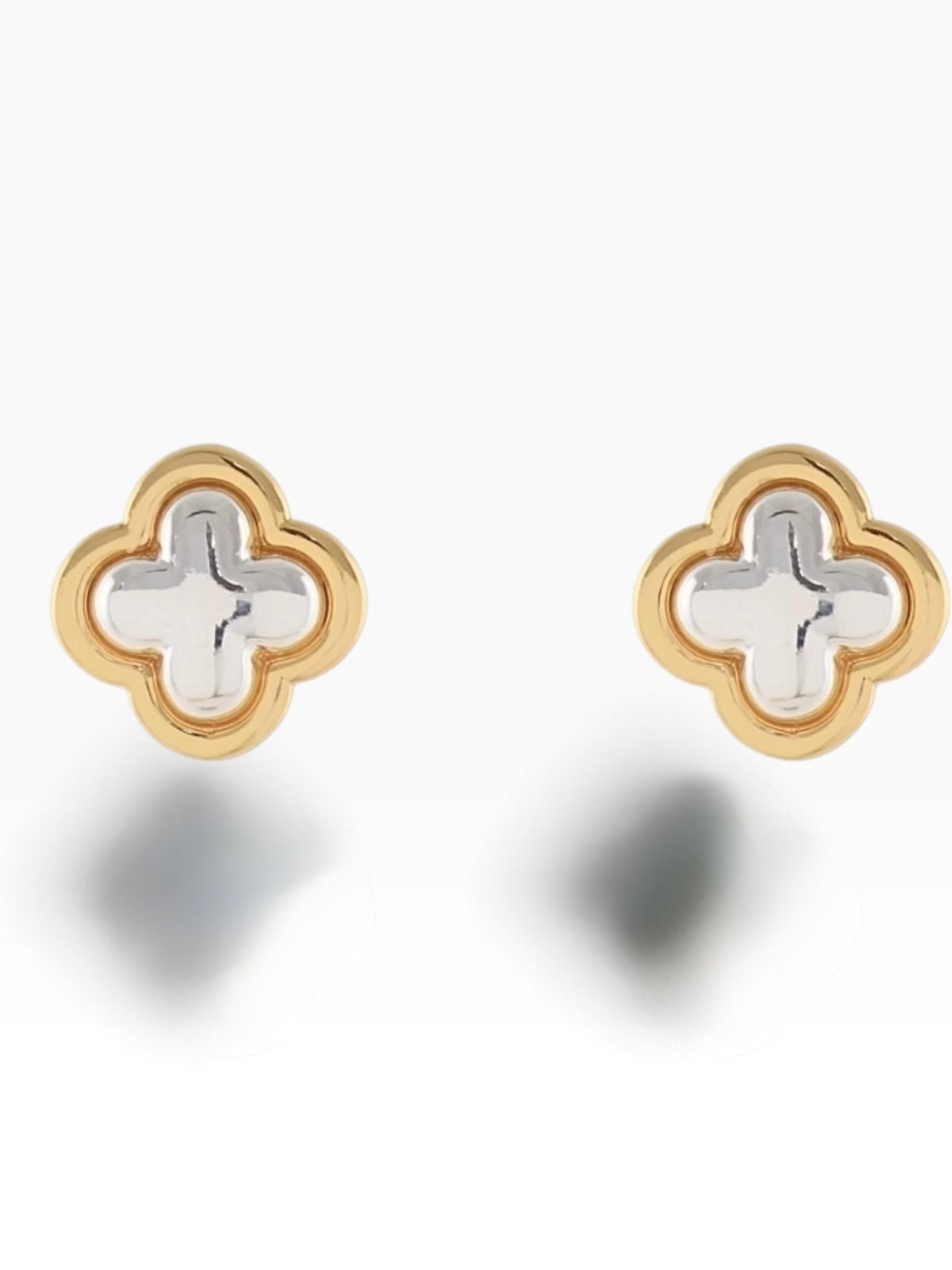 Mix Metal Quatrefoil Stud