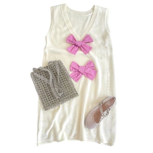 Pink Bows Sweater Dress