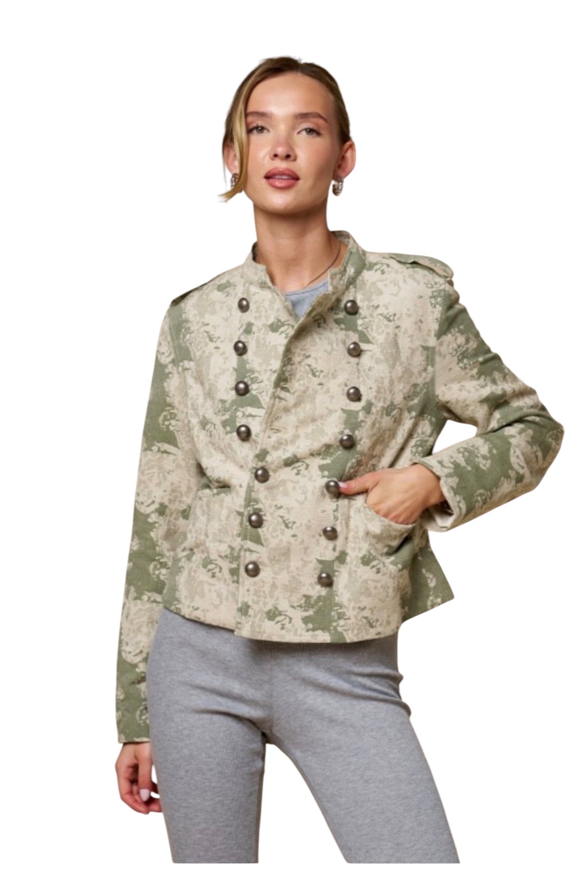 Jacquard Double Breasted Jacket