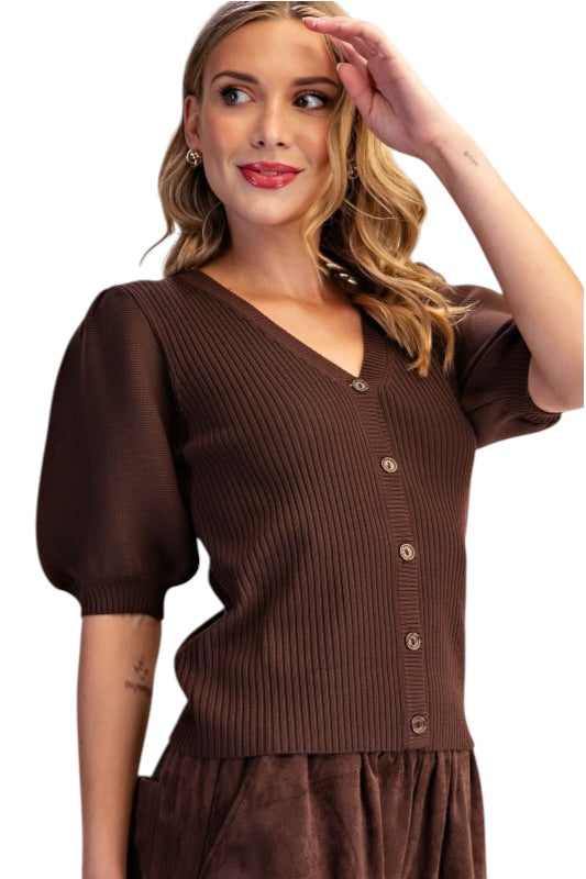 V Neck Fitted Cardigan- 2 Colors