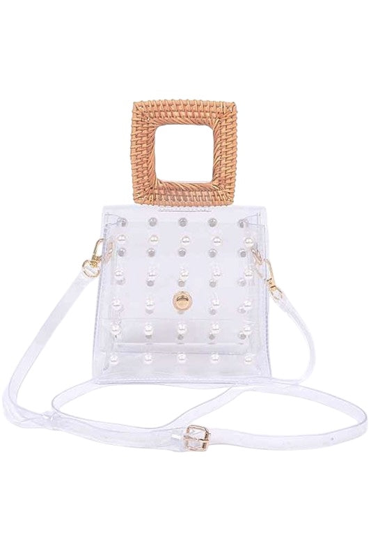 Clear Tote w/ Pearl Studs
