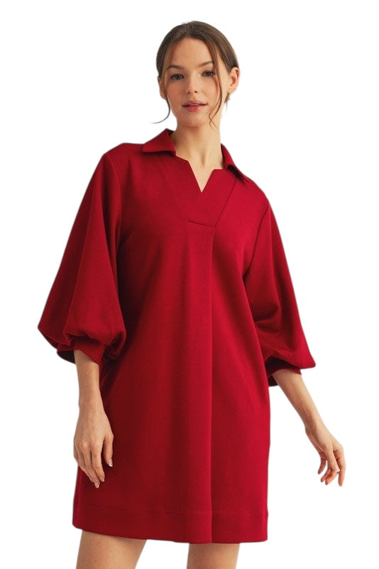 Collared Comfy Dress- 2 Colors